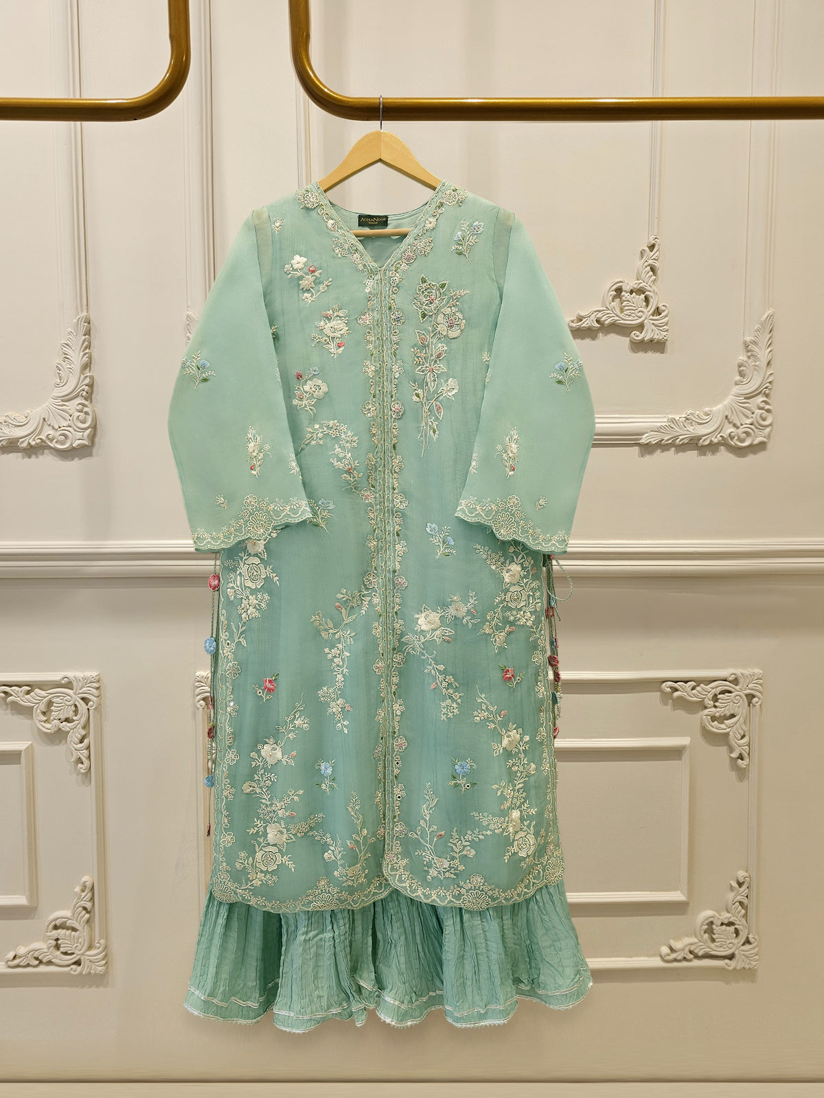 2 Piece - Pure Organza Embroidered Suit S115521