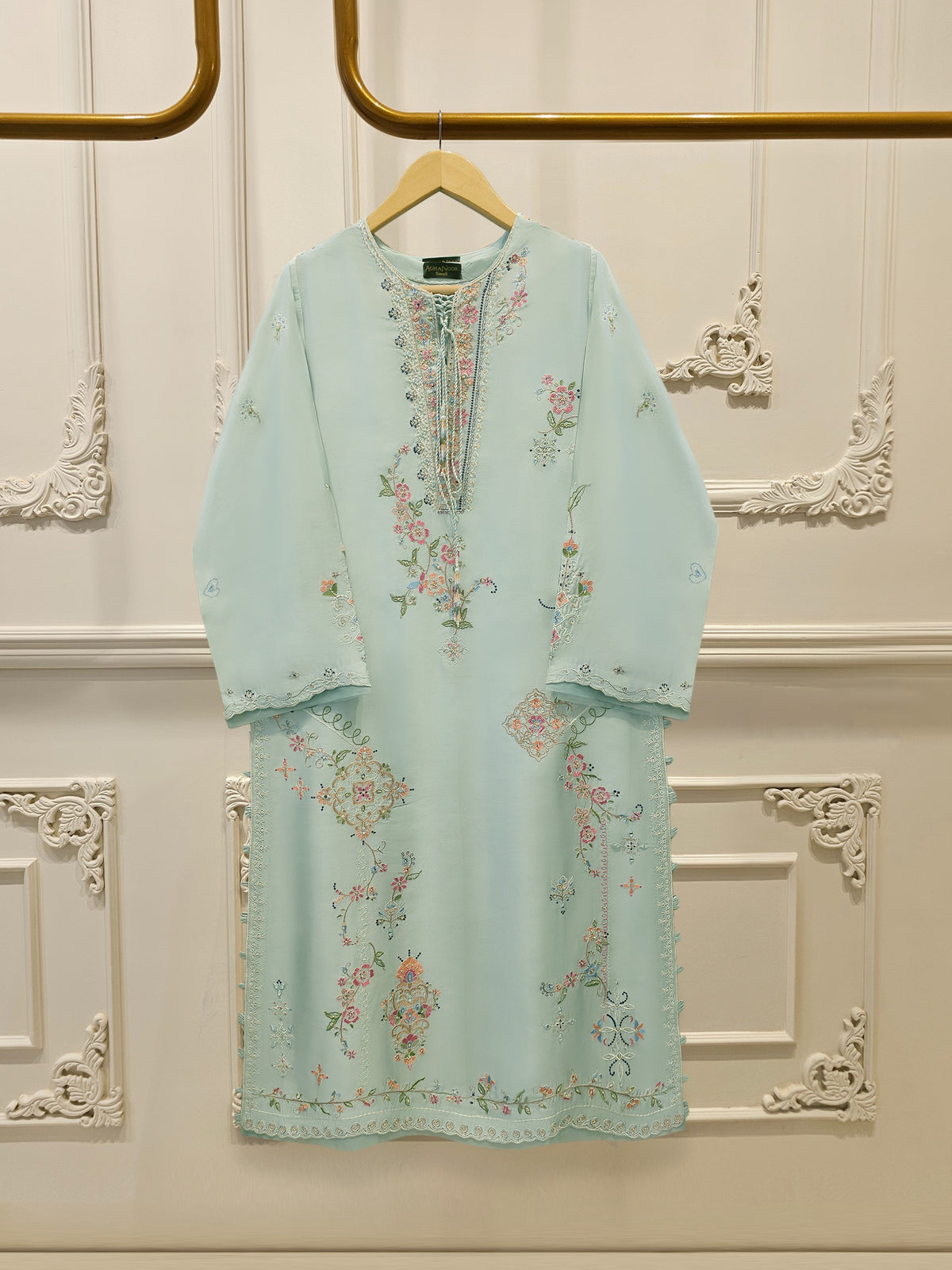 Pure Embroidered Sheesha Silk Shirt S115555