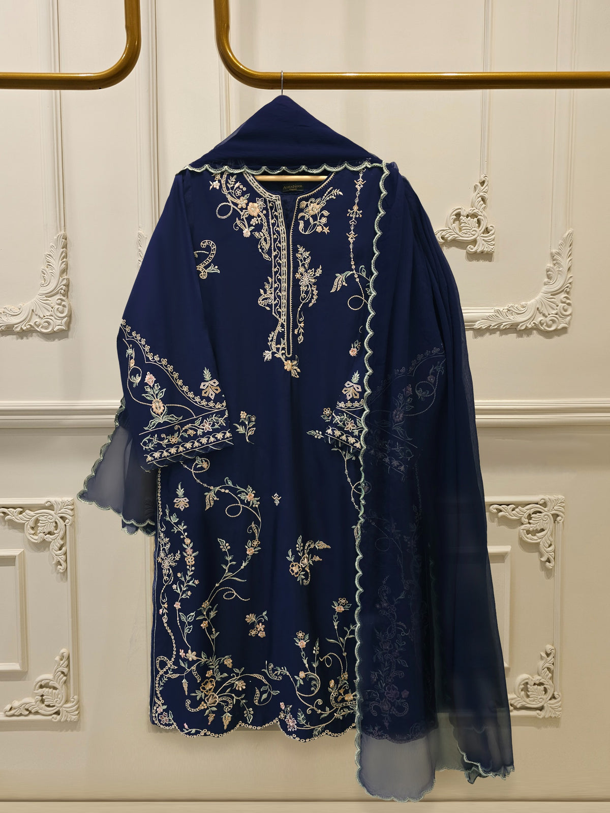 3 Piece - Pure Khaddi Silk Embroidered  Suit S115550