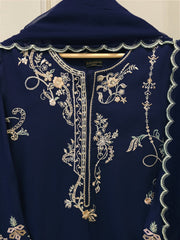 3 Piece - Pure Khaddi Silk Embroidered  Suit S115550