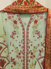 3 Piece- Pure Korean Silk Embroidered Suit S115570