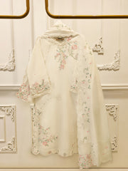 3 Piece - Embroidered Kora Silk Suit WS00418