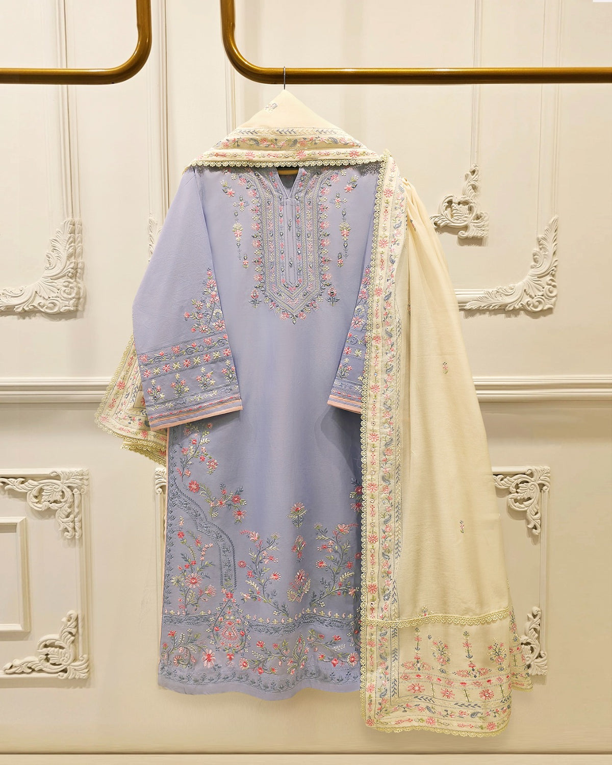 2 Piece - Embroidered Cambric Suit S115727