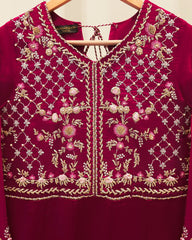 2 Piece- Pure Sheesha Silk Embroidered Suit S115738
