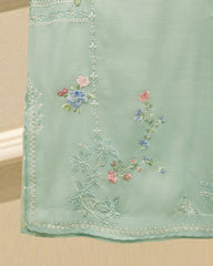 3 Piece - Pure Khaddi Silk Embroidered  Suit S115754