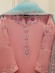 3 Piece - Pure Organza Embroidered Suit S111667