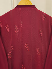 3 Piece - Pure Embroidered Cotton Net Suit S111795