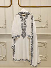 3 Piece - Pure Embroidered Cotton Net Suit S111856