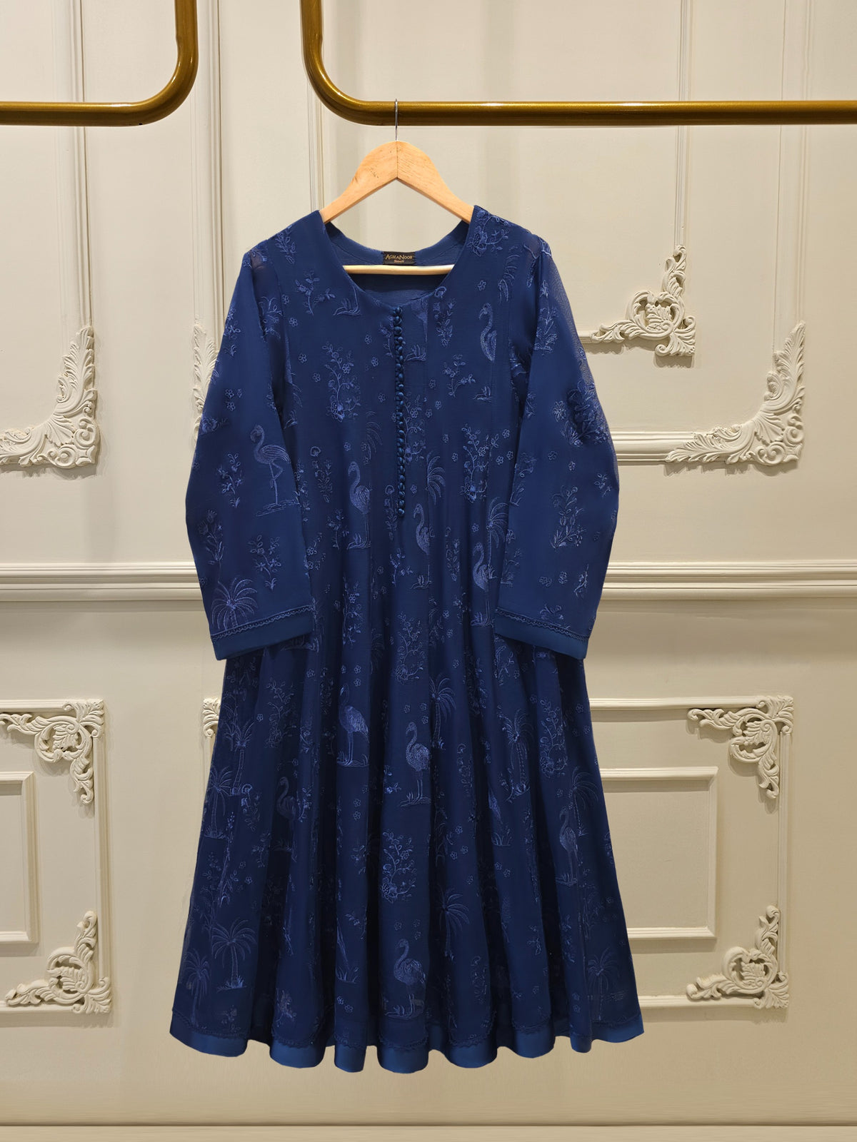 2 Piece - Pure Embroidered Cotton Net Suit S111864