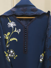 3 Piece - Pure Embroidered Cotton Net Suit S111888