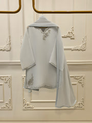 3 Piece - Pure Organza Embroidered Suit S111965