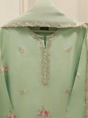 3 Piece- Pure Korean Silk Embroidered Suit S112001