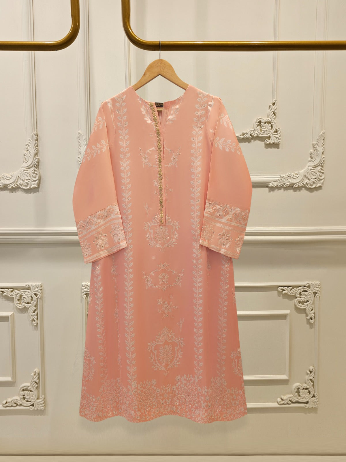 2 Piece- Embroidered Charmeuse Silk Set S112029