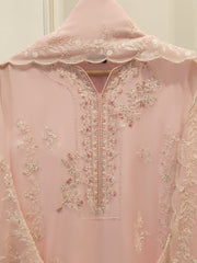 3 Piece - Pure Chiffon Embroidered Suit S112034