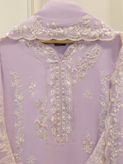 3 Piece - Pure Chiffon Embroidered Suit S112023