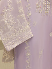 3 Piece - Pure Chiffon Embroidered Suit S112023