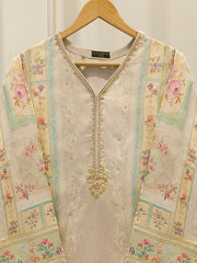 2 Piece - Pure Embroidered Charmeuse Silk Suit S112073
