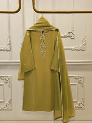 3 Piece - Embroidered Silk Net Suit S112118