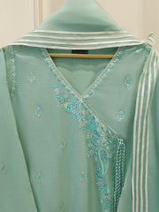 3 Piece - Pure Embroidered Cotton Net Suit S112121