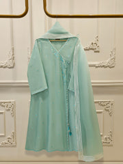 3 Piece - Pure Embroidered Cotton Net Suit S112121