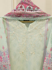 3 Piece - Digital Printed Embroidered Lawn Suit S112098
