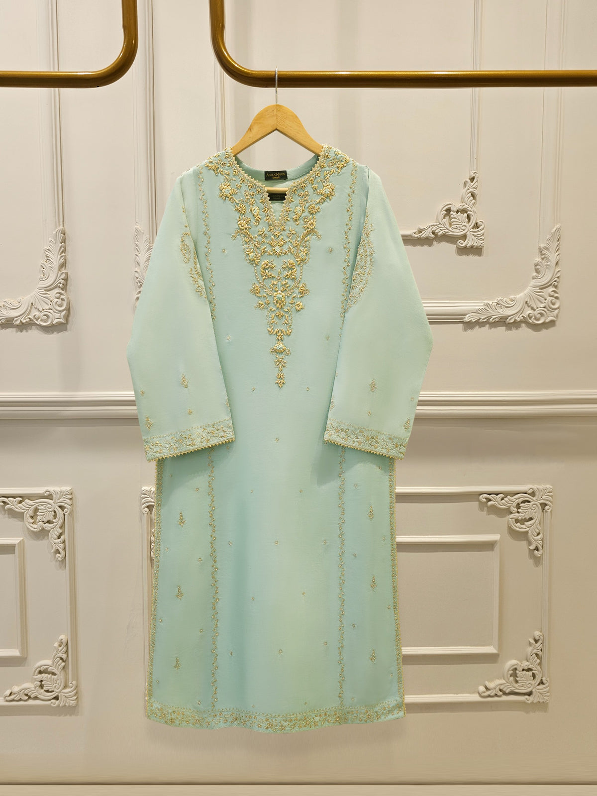 2 Piece - Embroidered Silk Net Suit S112109