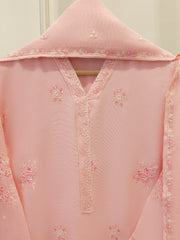 3 Piece - Pure Embroidered Cotton Net Suit S112110