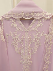 3 Piece - Pure Chiffon Embroidered Suit S112195