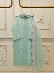 3 Piece - Pure Embroidered Organza Suit S112186