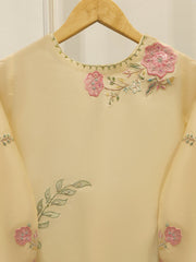 3 Piece- Pure Khadi Silk Embroidered Suit S112219