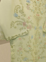 3 Piece- Pure Khaddi Silk Embroidered Suit S112306
