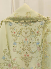 3 Piece- Pure Khaddi Silk Embroidered Suit S112306