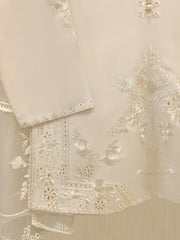 3 Piece- Pure Silk Net Embroidered Suit S112350