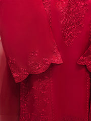 3 Piece - Pure Organza Embroidered Suit S112371