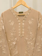 2 Piece - Pure Embroidered Cotton Net Suit S112377