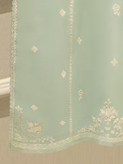 3 Piece - Pure Organza Embroidered Suit S112375