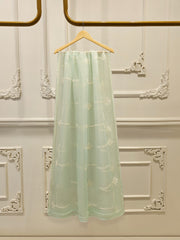 3 Piece - Pure Organza Embroidered Suit S112375