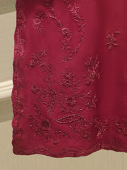 3 Piece-  Pure Embroidered Sheesha Silk Suit S112399