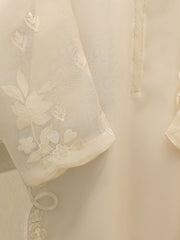 3 Piece - Pure Organza Embroidered Suit S112400