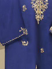 3 Piece-  Pure Embroidered Sheesha Silk Suit S112418