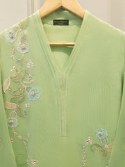 2 Piece - Pure Embroidered Cotton Net Suit S112420
