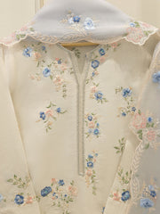 3 Piece- Pure Khaddi Silk Embroidered Suit S112438