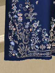 3 Piece-  Pure Embroidered Sheesha Silk Suit S112524