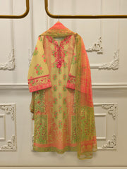 2 Piece - Digital Printed Embroidered Cambric Suit S112474