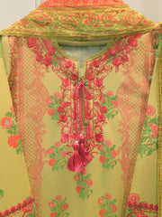 2 Piece - Digital Printed Embroidered Cambric Suit S112474