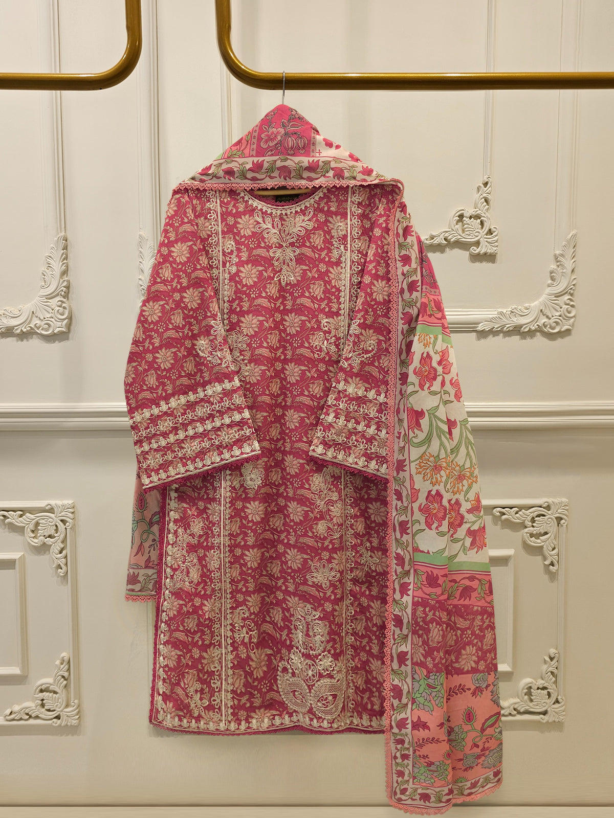 3 Piece - Digital Printed Embroidered Cambric Suit S112543