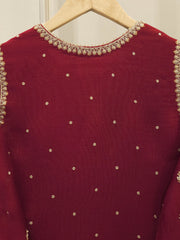 3 Piece - Pure Embroidered Cotton Net Suit S112541