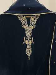 3 Piece - Embroidered Velvet Suit S1125684