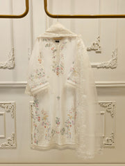 3 Piece-  Pure Embroidered Sheesha Silk Suit S112580