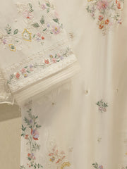 3 Piece-  Pure Embroidered Sheesha Silk Suit S112580